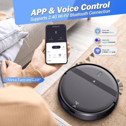 Robotic Vacuum Cleaner 200Ml Dustbin 230Ml Tank for Hard Floors