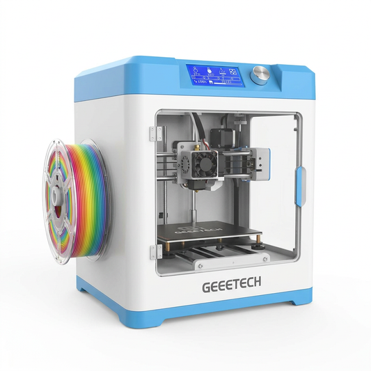 3D Printer for Kids and Beginners,Geeetech Mini 3D Printers with Auto Leveling,High Speed and Fully Open Source,Fully Assembled Direct Drive Extruder,For Home and School,Print Area 3.94×4.33×3.94 In — Studio Shot