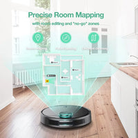 Wi-Fi Connected Robotic Vacuum with Lidar Room Mapping, Ideal for Pet Hair, Hard Floors and Carpets