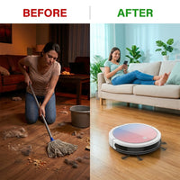New Smart Robot Vacuum Cleaner Wifi App Control,180Ml Water Tank Home Appliances Electric Cleaning Tools Robotic Vacuum Cleaners — Before & After