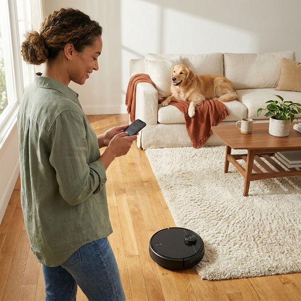 Robot Vacuum Built for Pet Hair Removal, LiDAR Room Mapping, Multi-Surface Cleaning, Self-Charging