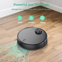 Wi-Fi Connected Robotic Vacuum with Lidar Room Mapping, Ideal for Pet Hair, Hard Floors and Carpets